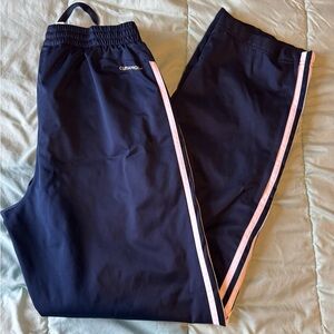 Adidas Dark Blue and White track pants size small